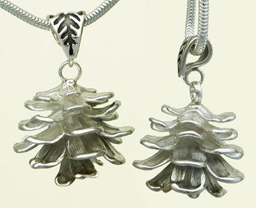 Sterling Silver Pine Cone Necklace Pendant