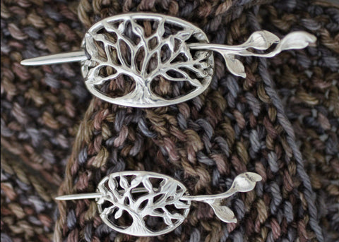 Tree of Life Shawl Pins - sterling silver