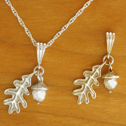 Small Oak Leaf with Acorn Necklace