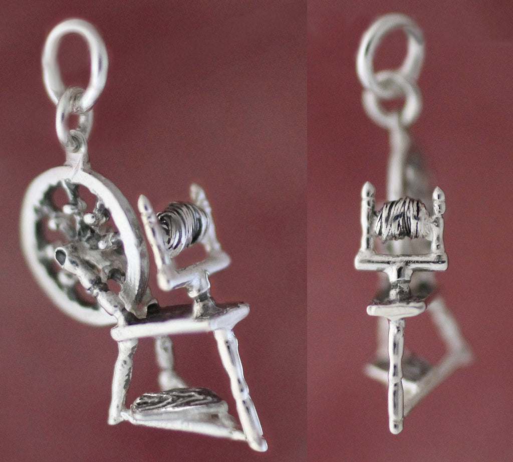 Spinning Wheel Charm front view