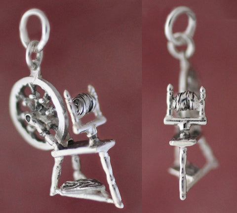 Spinning Wheel Charm front view