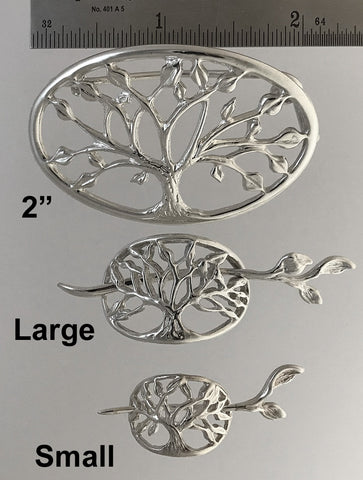 2" Tree of Life Shawl Pin - sterling silver