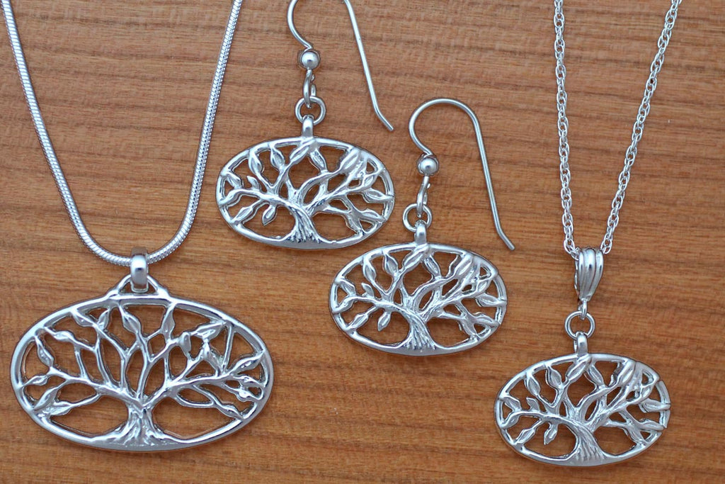 Orecchini Pendenti Tree Of Life In Argento 925 Con Malachite Verde – Simbolo Di Fortuna E Forza, Regalo Per Donna
