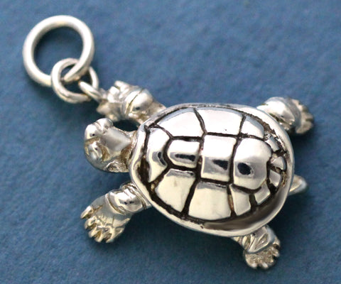 Turtle Charm - sterling silver