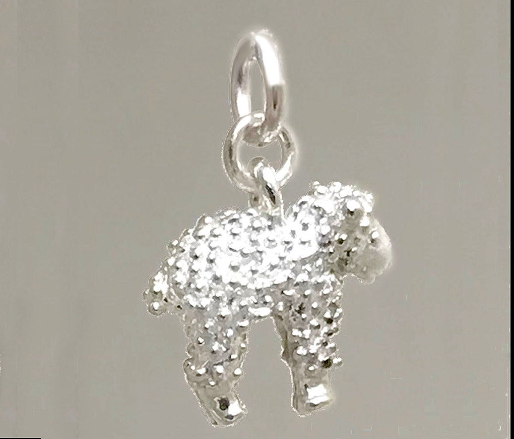White Lamb Charm - sterling silver