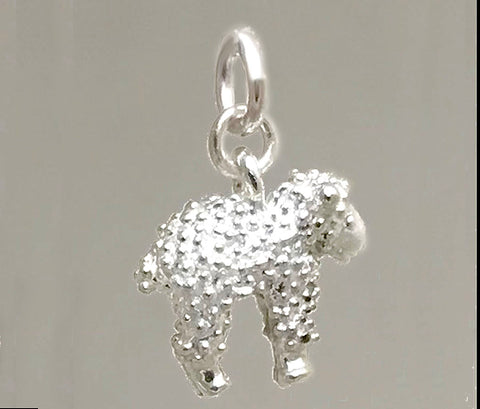 White Lamb Charm - solid sterling silver