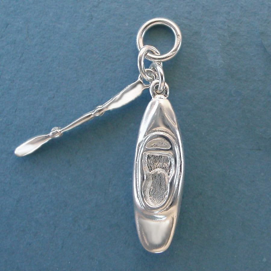 Sterling Silver Whitewater Kayak Charm