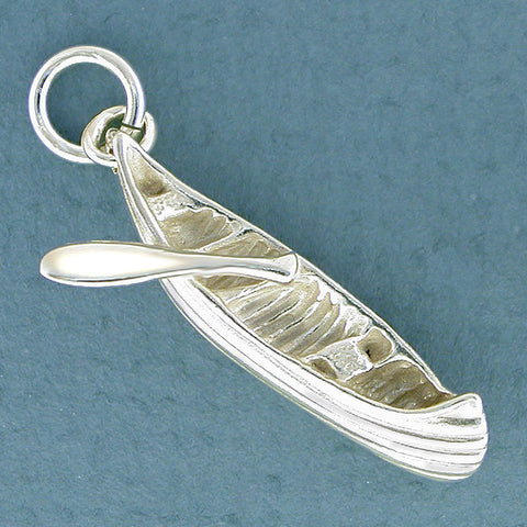 Sterling Silver Canoe Charm Jewelry
