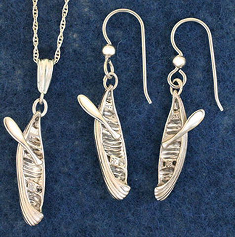 Sterling Silver Canoe Necklace