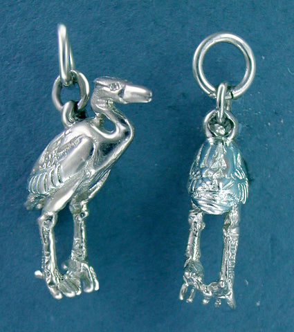 Sterling Silver Blue Heron side and back view