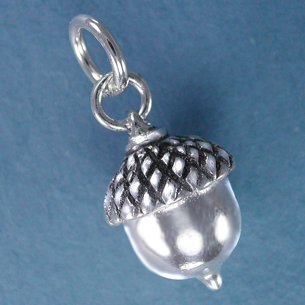 8 Little Acorn Charms 3D Fall Charms Silver Bronze Gold Champagne