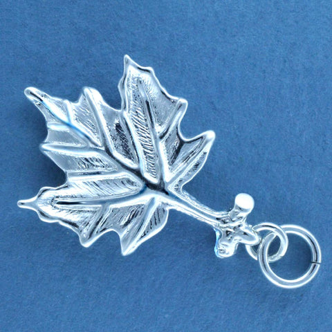 sterling silver maple leaf charm