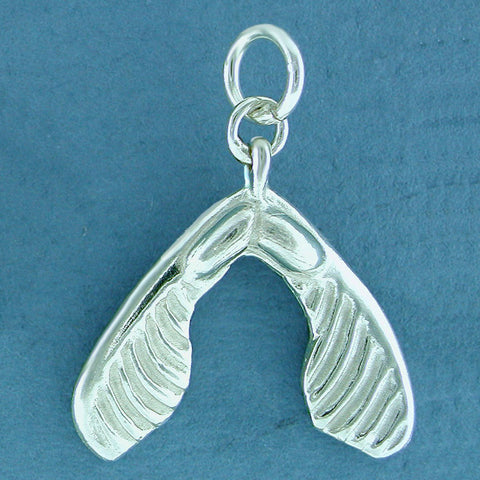 Maple Seed Charms - sterling silver