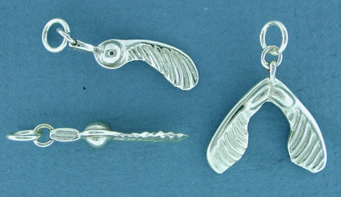 Maple Seed Charms - sterling silver